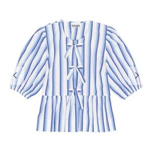 NWT GANNI peplum puff sleeve blouse